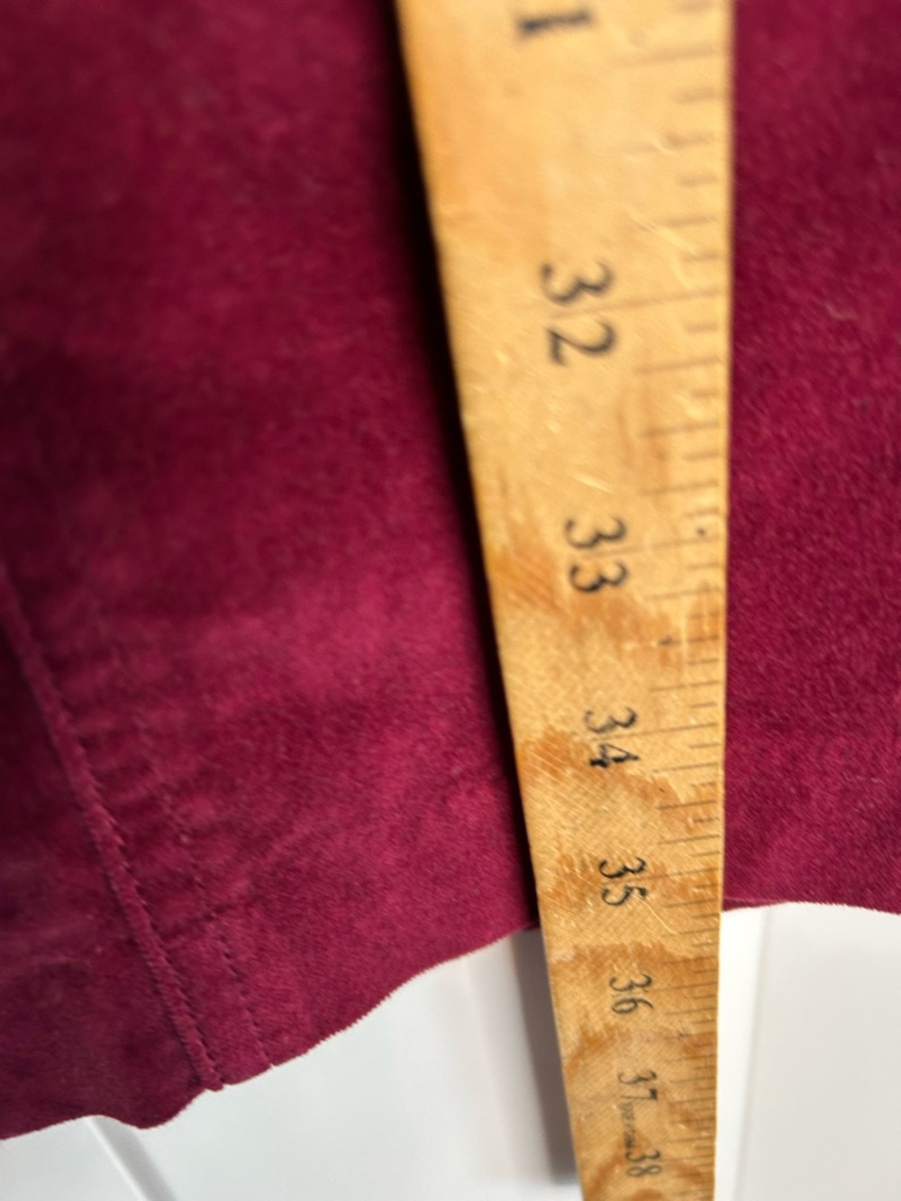 Vintage Denim & Co Women’s 8 Long Straight Skirt Front Split Velvety Maroon 4605 - Picture 3 of 5